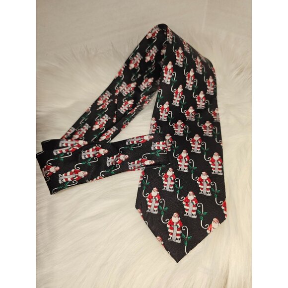 Holiday Tie Santa Clause Naughty or Nice List 100% silk, Classic 59" - Picture 3 of 6